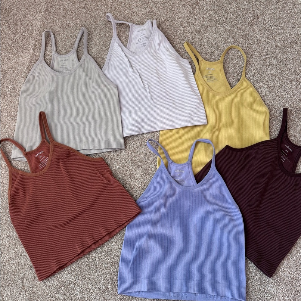 Women's Ribbed Tank Top Set - Multicolor
